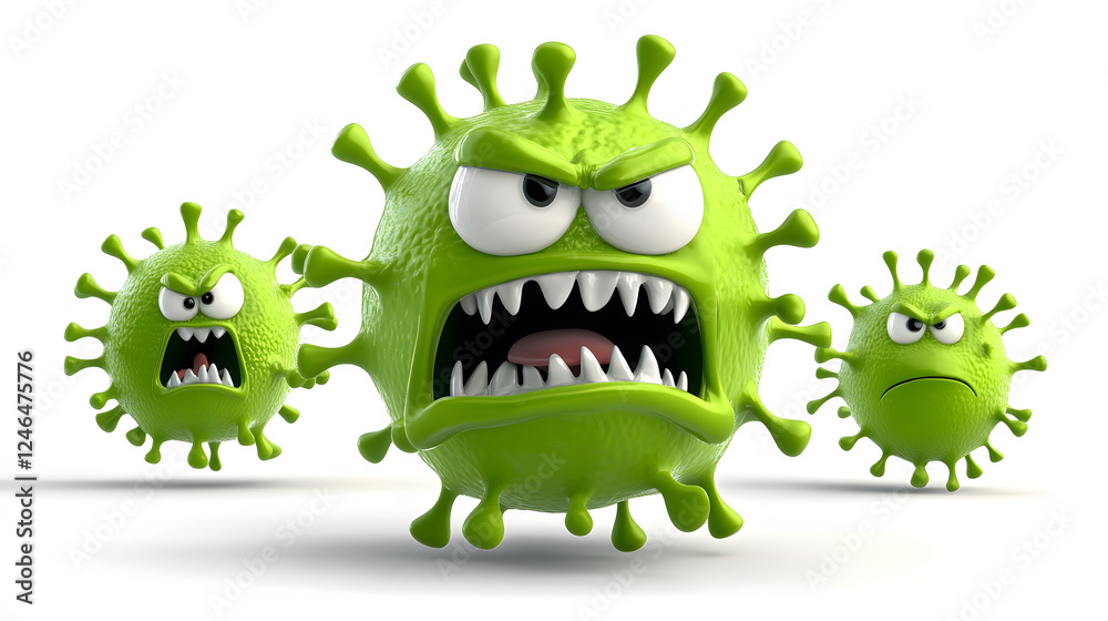 Fototapeta premium A cute green alien monster cartoon character