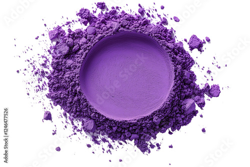 urple Holi powder explosion captured in mid-air, isolated on a transparent background. photo