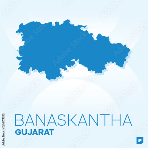 Banaskantha vector map, Vector map of Banaskantha, editable eps, AI files, Vector illustration of Banaskantha vector map