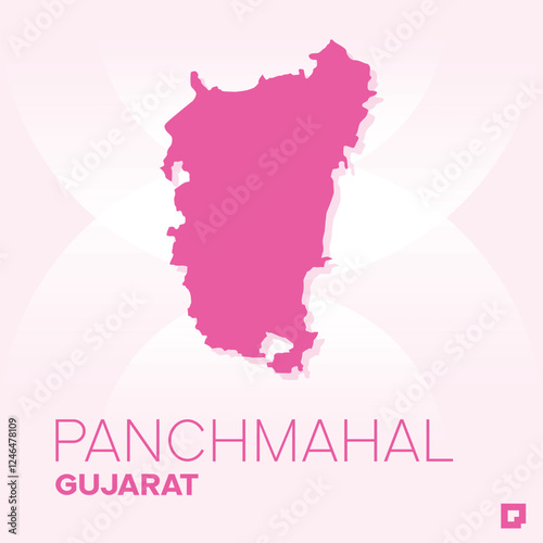 Panchmahal vector map, Vector map of Panchmahal, editable eps, AI files, Vector illustration of Panchmahal vector map