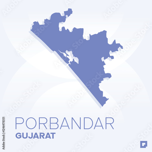 Porbandar vector map, Vector map of Porbandar, editable eps, AI files, Vector illustration of Porbandar vector map