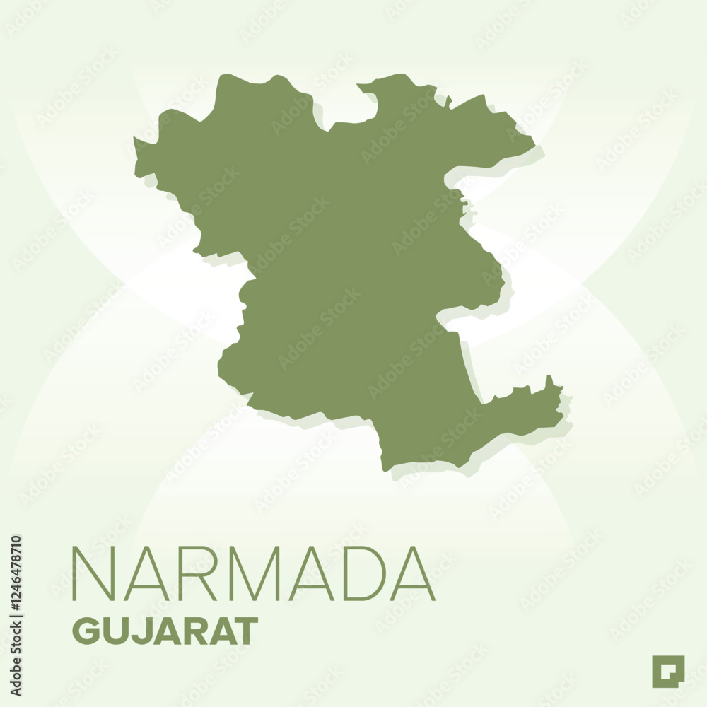 Obraz premium Narmada vector map, Vector map of Narmada, editable eps, AI files, Vector illustration of Narmada vector map