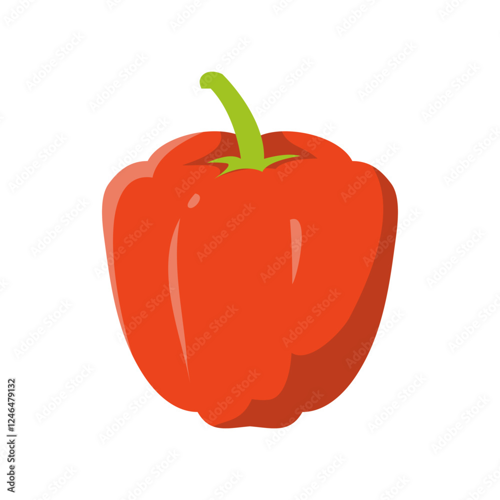 Illustration of a Red Bell Pepper Illustration of a Red Bell Pepper