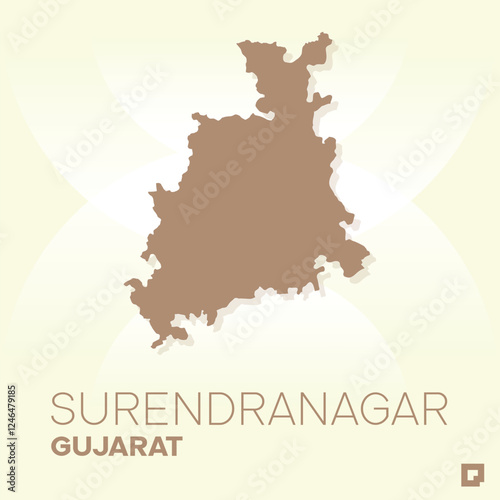 Surendranagar vector map, Vector map of Surendranagar, editable eps, AI files, Vector illustration of Surendranagar vector map