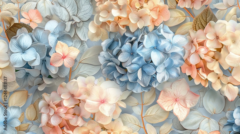 Obraz premium Unveiling the Allure of Watercolor Hydrangea: A Blend of Luxury, Beauty, and Art in Every Hue