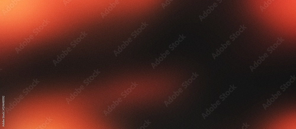 Obraz premium Dark grainy gradient background featuring vibrant orange and green hues, enhanced by a noise texture. This bold design is perfect for header, poster, banner, or cover backdrops.
