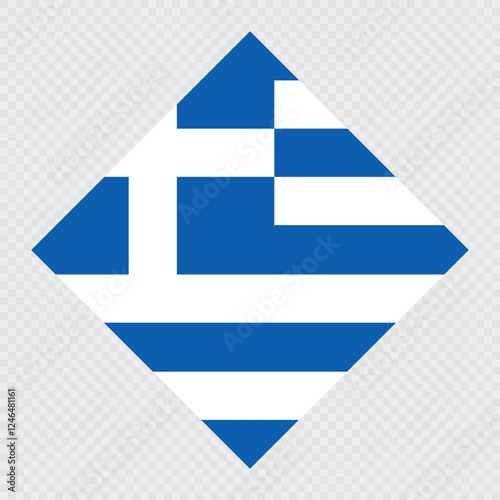 Greece rhombus flag. Vector illustration.
