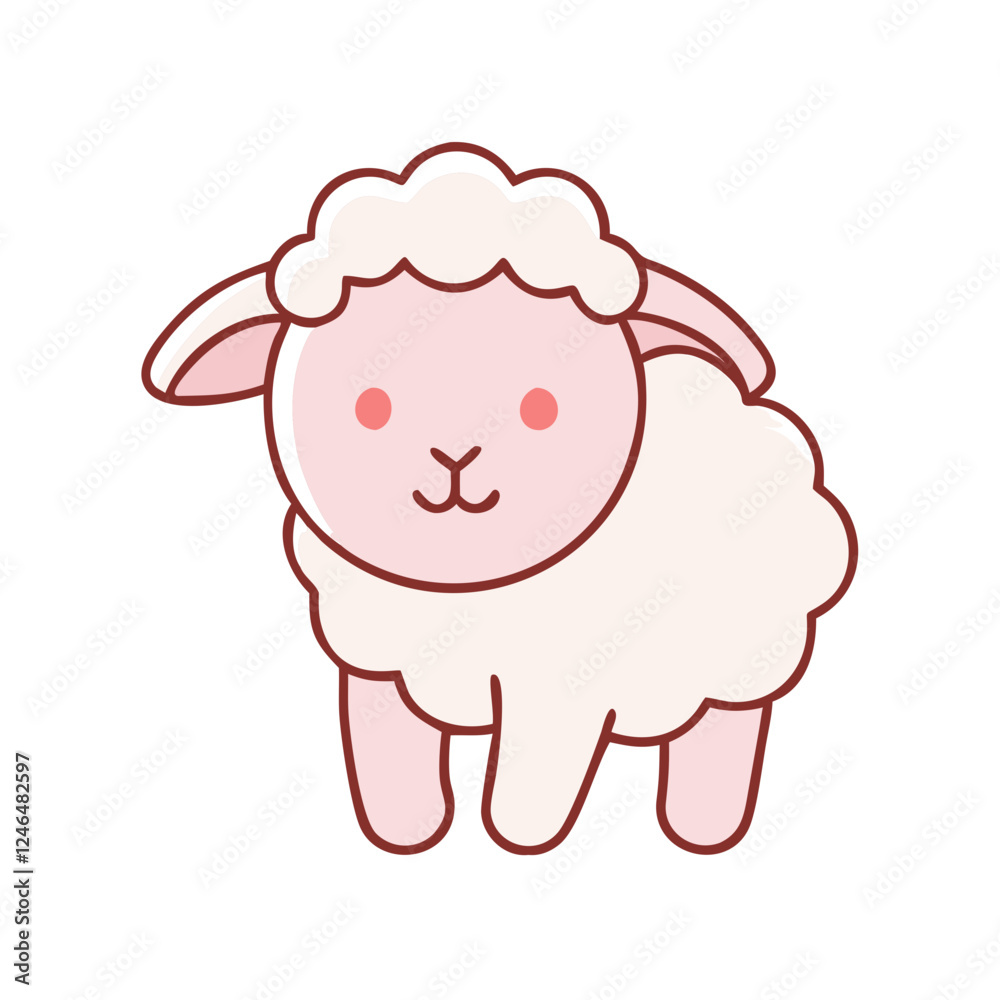 Charming Lamb Embracing Easter as a Simple Linear UI Icon on a White Background, Lamb, Easter, simple linear ui icon, white background, words + concept Charming Lamb Embracing Easter as a Simple Linear UI Icon on a White Background, Lamb, Easter, simple linear ui icon, white background, words + concept