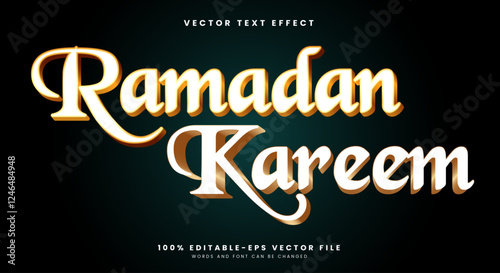 Ramadan Kareem 3d editable text effect template Suitable for gold style