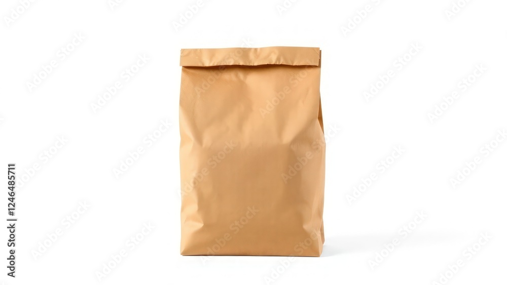 Brown paper lunch bag. This simple and eco-friendly bag is perfect for packing lunches and snacks. Isolated on white background. Brown paper lunch bag. This simple and eco-friendly bag is perfect for packing lunches and snacks. Isolated on white background.