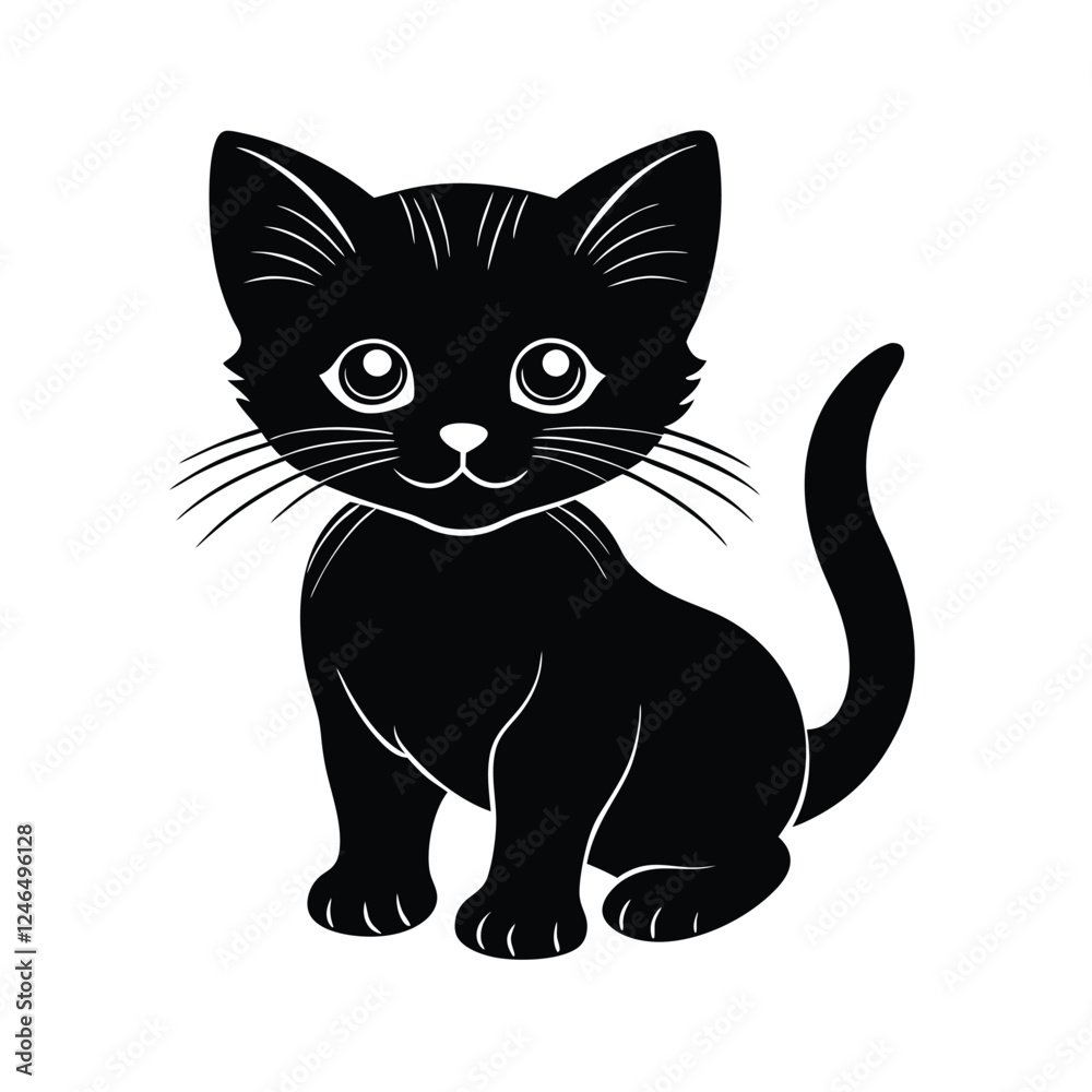 Fototapeta premium black and white cat vector