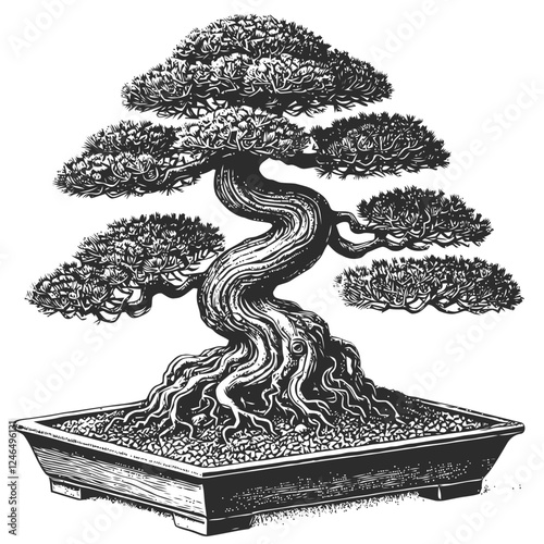 bonsai tree isolated on white