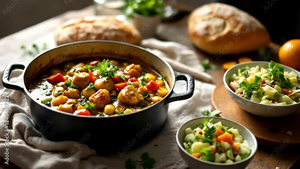 Savory Chicken Stew with Potatoes and Fresh Herbs - Comfort Food Recipe Savory Chicken Stew with Potatoes and Fresh Herbs - Comfort Food Recipe