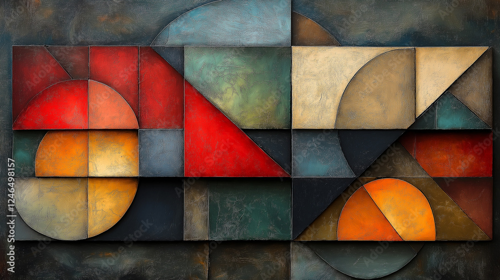 Fototapeta premium Harmonic Geometry: A Fusion of Color and Form