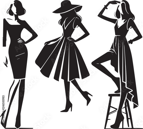Sophisticated Models in High Fashion