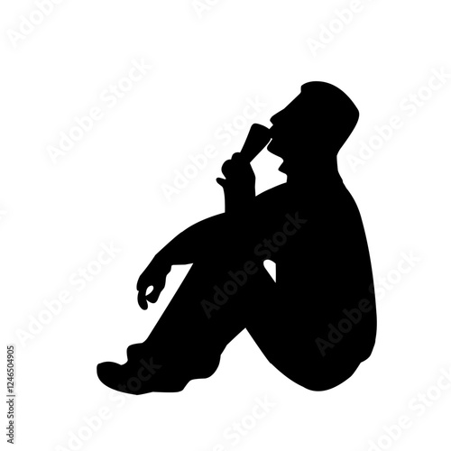 silhouette illustrations of drinking