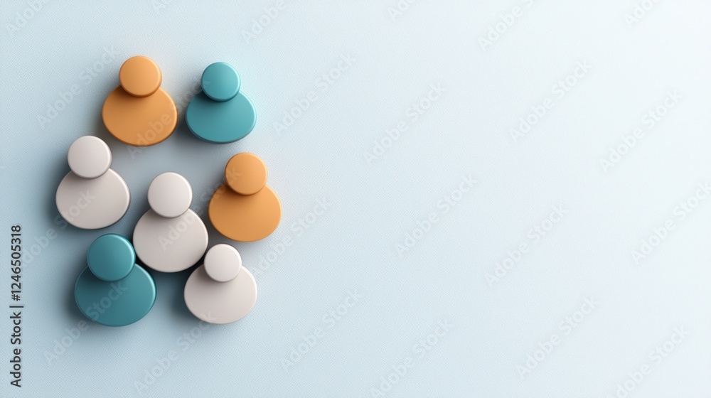 Abstract group of colorful human figures on light background Abstract group of colorful human figures on light background