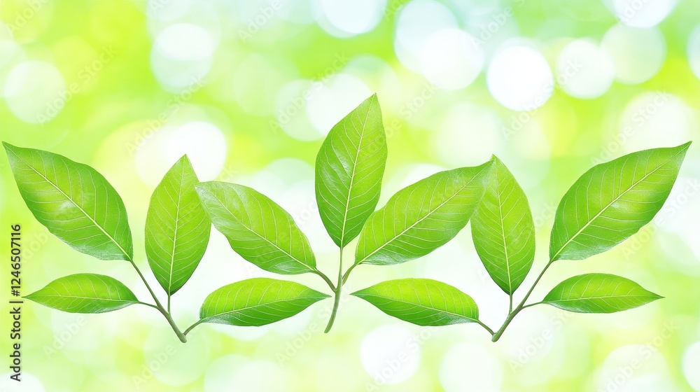 Vibrant Green Leaves on Blurred Background Spring Vibrant Green Leaves on Blurred Background Spring