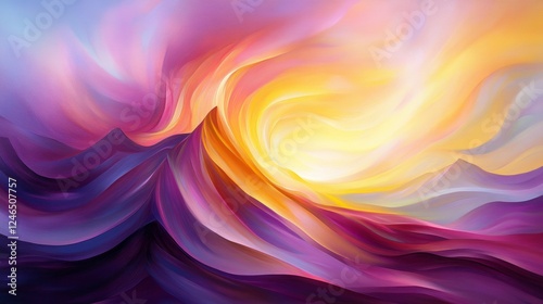 Wallpaper Mural Vibrant Hues of a Dreamlike Mountain Range at Sunset Torontodigital.ca