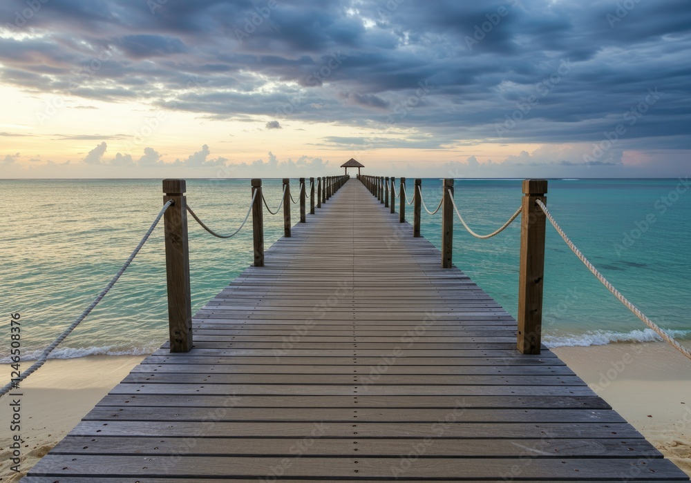 wooden pier or bridge with tropical beach and sea in paradise island wooden pier or bridge with tropical beach and sea in paradise island