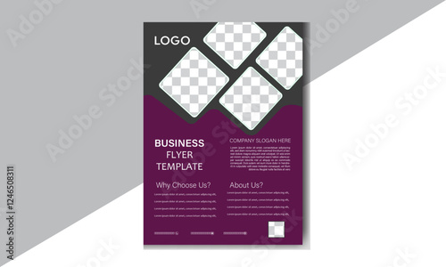 Corporate Modern Business Flyer Template Design. Creative Marketing Solution Flyer. Leaflet presentation, book cover, layout in A4	