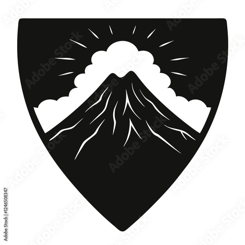 a shield volcano silhouette