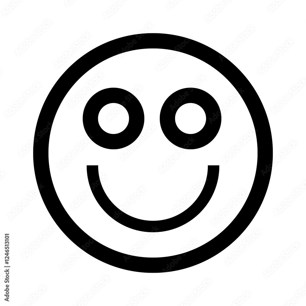 Fototapeta premium Clipart Smile Face Simple Smiley Face Black And White Outline Sketch