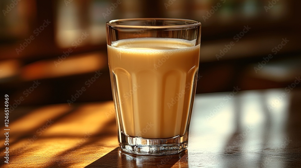 Creamy drink glass cafe sunlight interior Creamy drink glass cafe sunlight interior