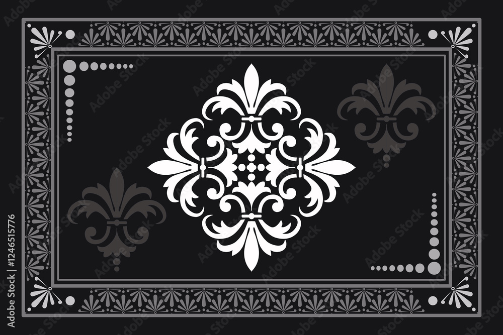 Persian Carpet or Iranian Carpet Traditional Design Oriental Damask Floral Embroidery Design for rug, Throws, Wallpaper, Wrapping, Fabric, Clothing and Tribal Vector Textures.