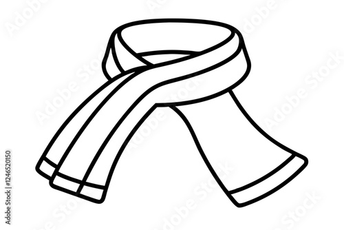 scarf outline coloring book page vector illustration, Scarf line art vector