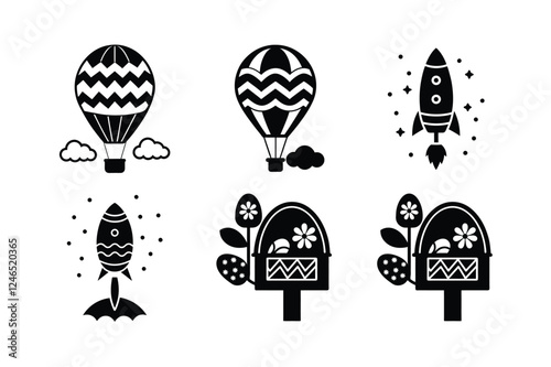 Silhouette collection of Easter elements