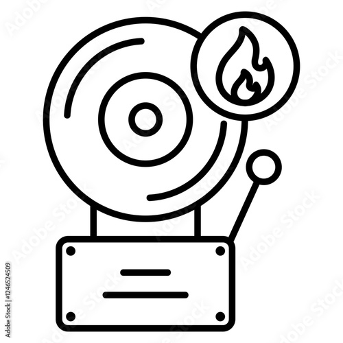 Fire Alarm Outline Icon