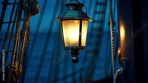 old street lamp on night