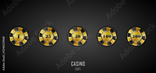Realistic casino chips set Realistic casino poker game chips gambling coins
