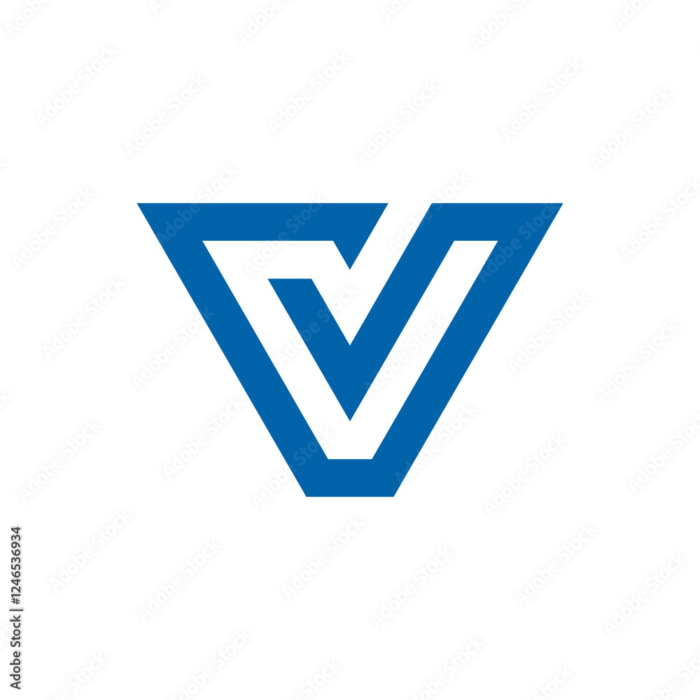 Geometric Letter V Logo design vector template on white background Geometric Letter V Logo design vector template on white background