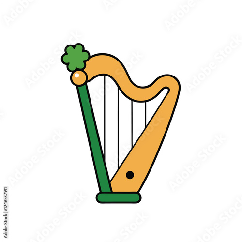 harp on white background