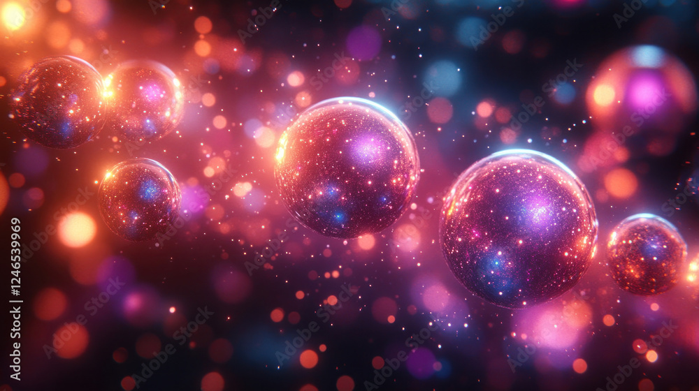 Abstract backgrounds featuring glowing orbs in a cosmic-like arrangement on a dark backdrop Abstract backgrounds featuring glowing orbs in a cosmic-like arrangement on a dark backdrop