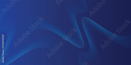 Blue technology concept background with wavy line particle elements. eps10 vector