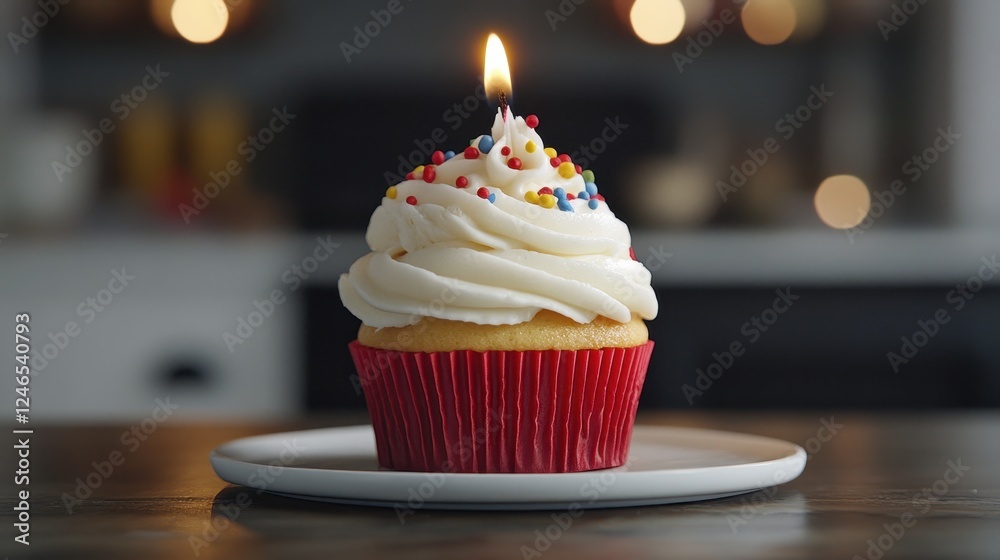 Celebrate first anniversary with a delicious birthday cupcake and joyful ambiance Celebrate first anniversary with a delicious birthday cupcake and joyful ambiance