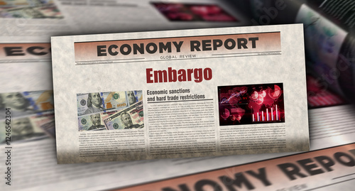 Wallpaper Mural Embargo trade sanctions newspaper printing media Torontodigital.ca