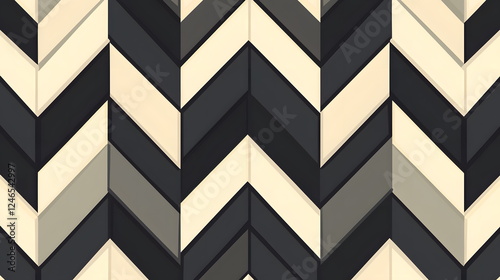 Chevron pattern in neutral tones of beige, gray, and black with a modern texture.