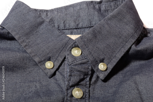 classic button down shirt collar on a white background