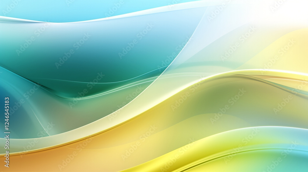Fototapeta premium Liquid Wave Abstract in Yellow and Blue