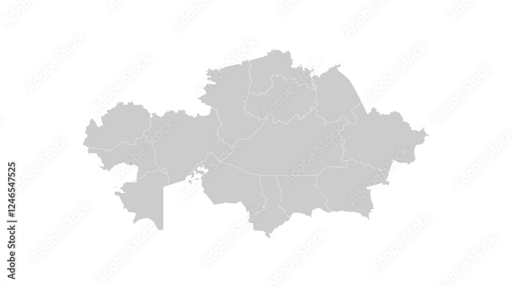 Kazakhstan map animation. Animation of Connecting all areas into a complete map of Kazakhstan with borders in the background with an alpha channel. Motion design. Kazakhstan map animation. Animation of Connecting all areas into a complete map of Kazakhstan with borders in the background with an alpha channel. Motion design.