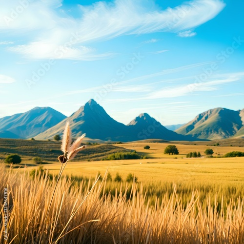 mountain landscape with blue sky