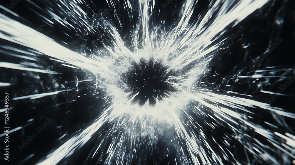 Obraz premium Abstract light streaks radiating from a central point.