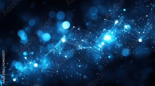 Abstract blue glowing network connection. (1)