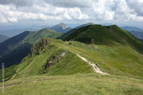 Obraz na płótnie Mala Fatra peaks in Slovakia, path to Chleb, Hromove sedlo, Hromove, Steny and others w salonie