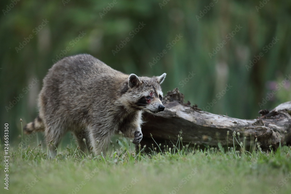 Naklejka premium Szop pracz, szop amerykański, (Procyon lotor), raccoon