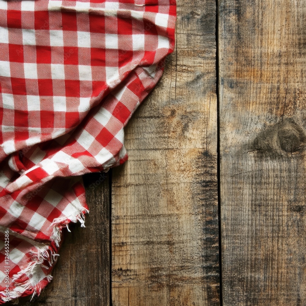 Obraz premium Checkered red tablecloth.
